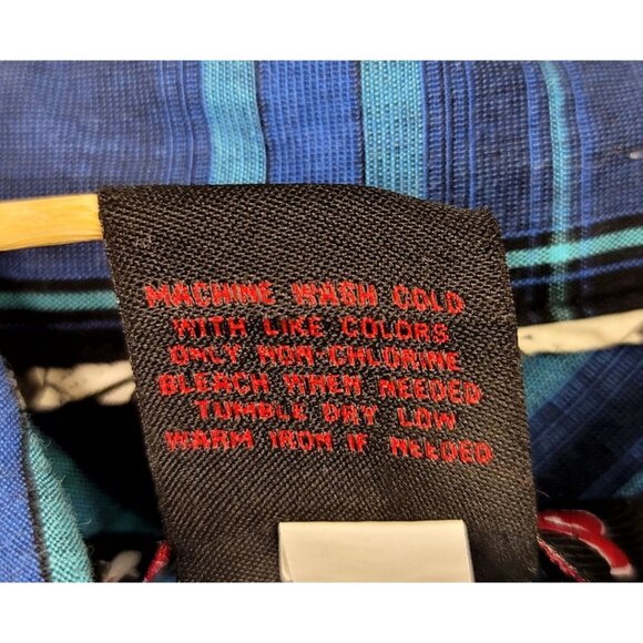 Tony Hawk Mens Blue Checkered Long Sleeve Button Up Casual Western Large - Picture 8 of 11